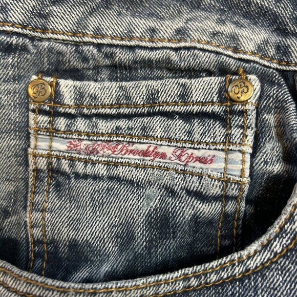 Brooklyn Xpress Men's Y2K Grunge Distressed Baggy Jeans Size 38 - Picture 8 of 12